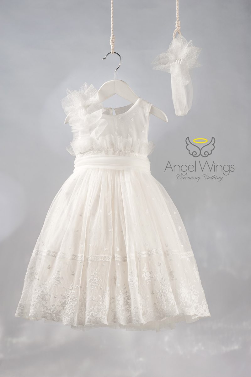 Angel Wings βαπτιστικό φόρεμα για κορίτσι ALBA 263