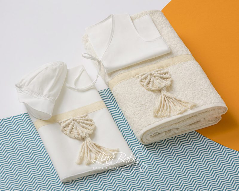 Lina Baby Σετ Λαδόπανο Macrame simple 1513 Εκρού