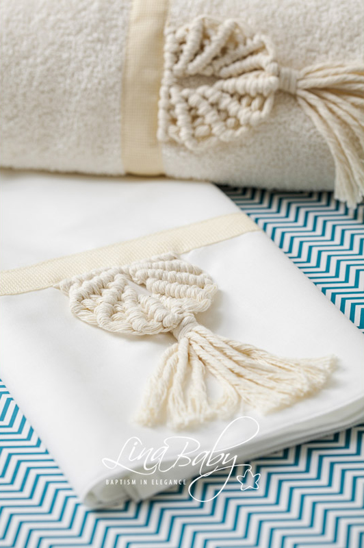 Lina Baby Σετ Λαδόπανο Macrame simple 1513 Εκρού