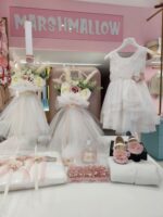 Βαπτιστικό Πακέτο Marshmallow Floral Στεφανάκι Σάπιο Μήλο