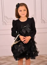 Angel’s Face Παιδικό Φόρεμα Τούλινο Με Παγέτα Μαύρο