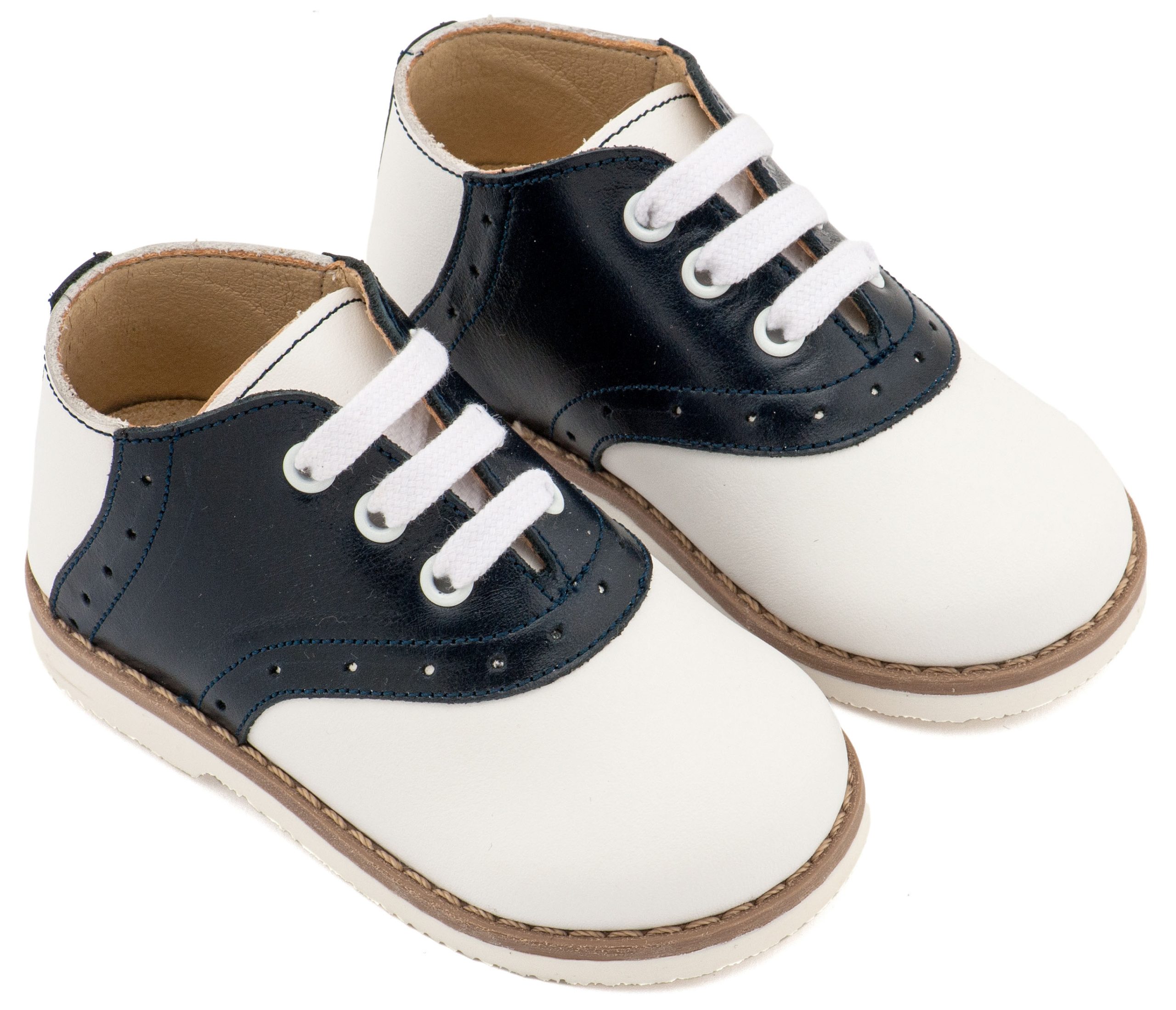 EXC5318-WHITE-BLUE1-BABYWALKER Babywalker Βαπτιστικά Brogues EXC.5318