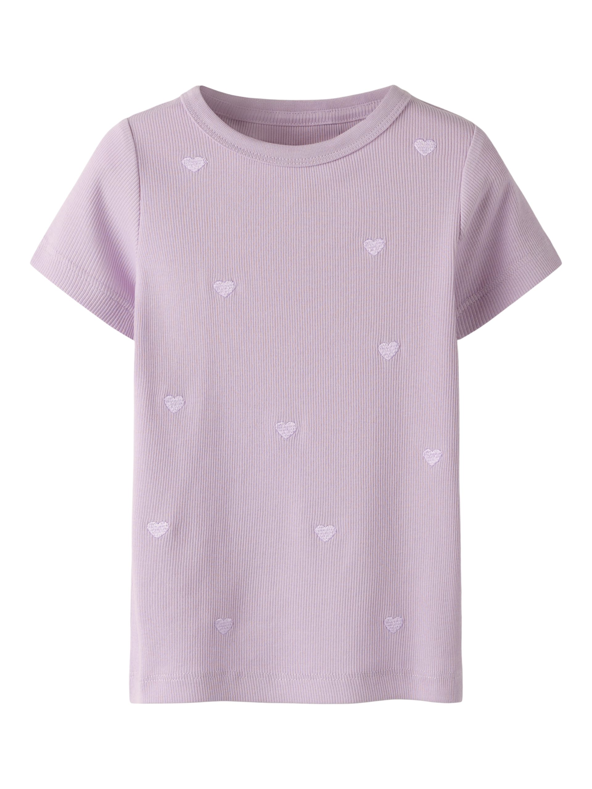 NAME-IT_Springsummer_4976238_13251915 Name it Παιδικό T-shirt Ριμπ Με Καρδιές Ροζ