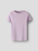 Name it Παιδικό T-shirt Ριμπ Με Καρδιές Ροζ