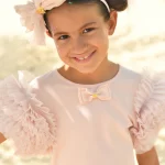 Angel’s Face Παιδικό Τοπ Με Τούλινα Μανίκια Ροζ