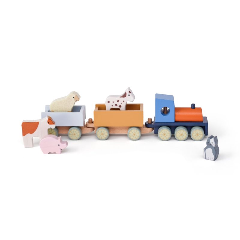 KIDS CONCEPT. Ξύλινο Τρενάκι Με Ζώα Της Φάρμας AIDEN