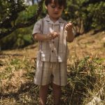 Lil’Atelier Παιδικό Κοντομάνικο Πουκάμισο Ριγέ Μπεζ