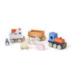 KIDS CONCEPT. Ξύλινο Τρενάκι Με Ζώα Της Φάρμας AIDEN