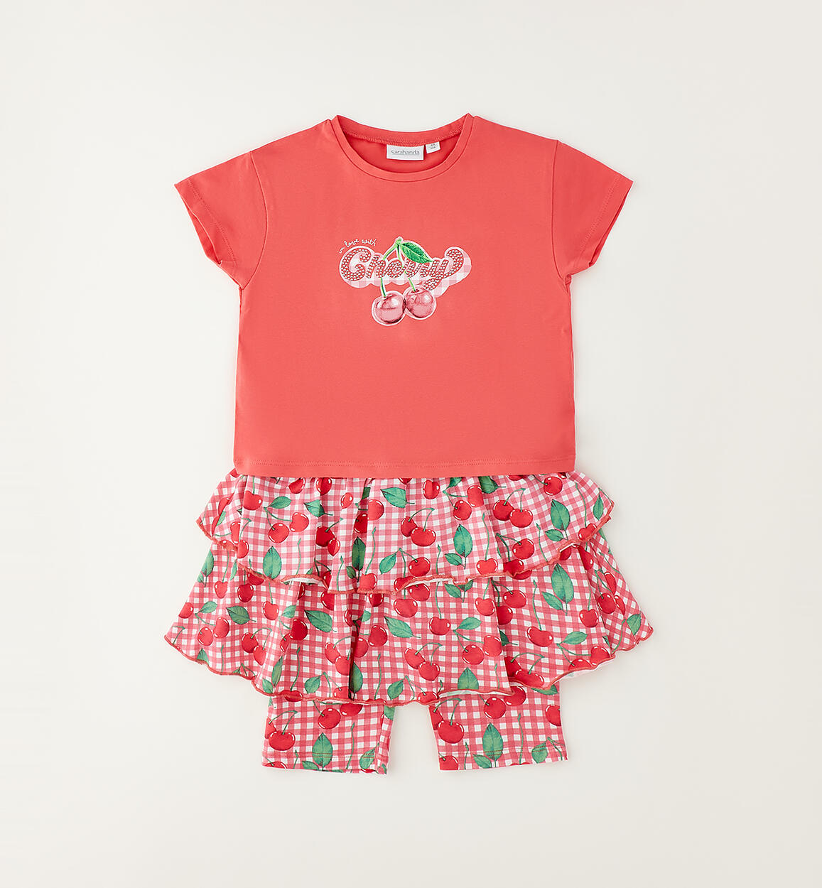 completo-con-gonna-bambina-corallo-dettaglio-01-1870g382g1-2344 Sarabanda Παιδικό Σετ 2ΤΜΧ Κερασάκια