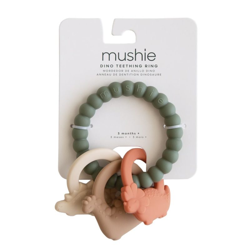 Mushie. Κρίκος με Μασητικά Παιχνιδάκια Dino