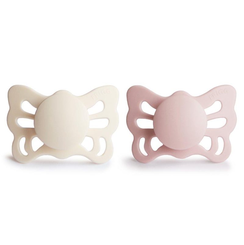 FRIGG. Σετ 2 Ανατομικές Πιπίλες Σιλικόνης Butterfly Cream/Blush 0-6 Μηνών
