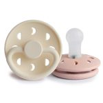 FRIGG. Σετ 2 Πιπίλες Σιλικόνης Moon Phase Blush/Cream 0-6 Μηνών
