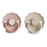 FRIGG. Σετ 2 Πιπίλες Latex Daisy Biscuit/Cream 0-6 Μηνών