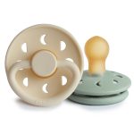 FRIGG. Σετ 2 Πιπίλες Latex Moon Phase Cream/Sage 0-6 Μηνών