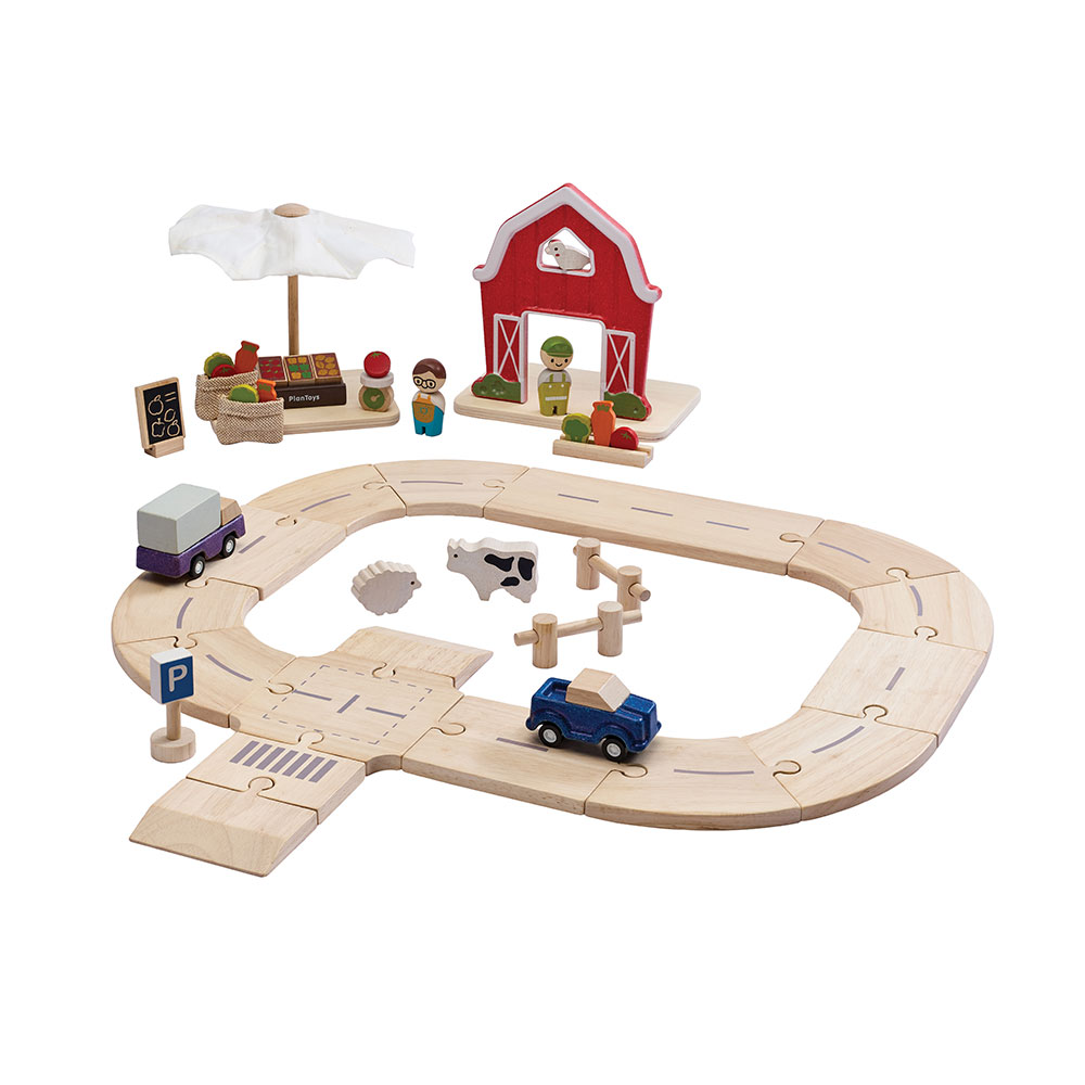2623-Packshot-01 Plan Toys. Φάρμα & Μανάβικο με αυτοκινητόδρομο