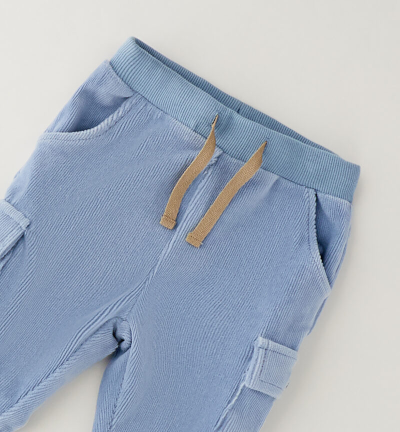 IDO Βρεφικό Παντελόνι Κοτλέ Cargo Σιέλ