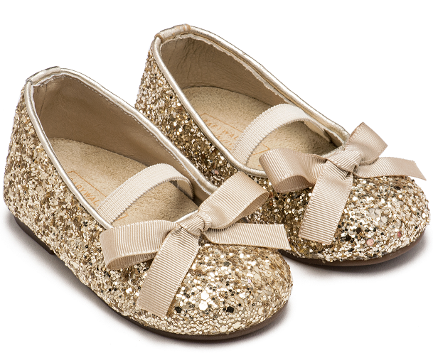 exc5581 gold BABYWALKER new Babywalker Βαπτιστικές Χειμερινές Μπαλαρίνες Glitter Χρυσές EXC.5581